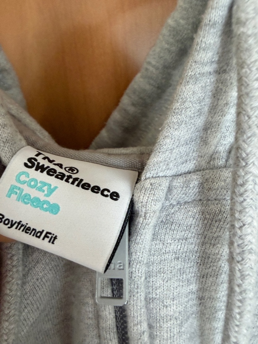 Aritzia boyfriend fit Zip-Up hoodie - grey